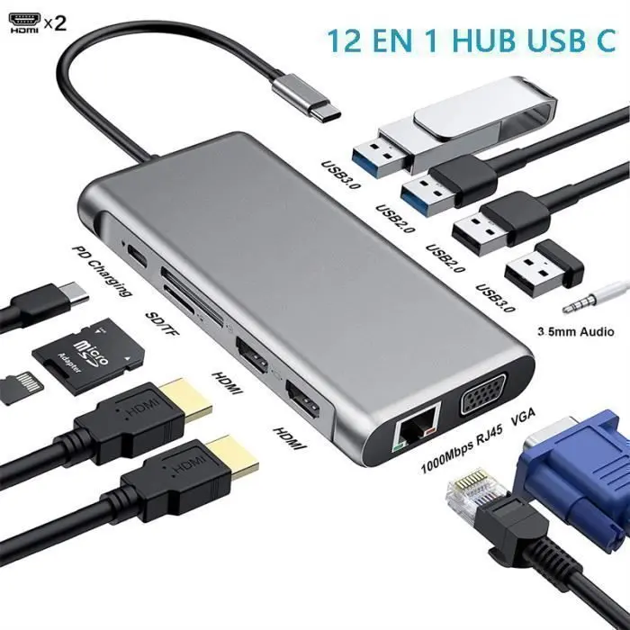 ADAPTATEUR TYPE-C HDTV 12 EN 1