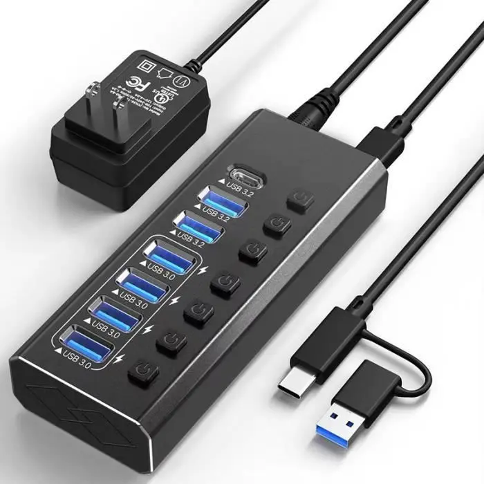 ADAPTATEUR USB HUB 7 PORTS