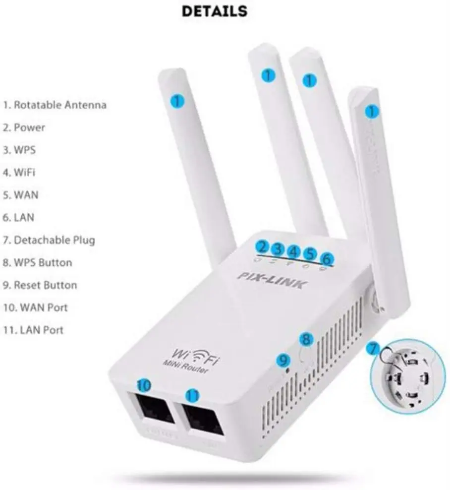 PIX-LINK LV-WR09 – RÉPÉTEUR WI-FI 300 Mbps